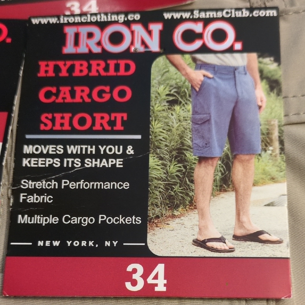Iron Co Cream and Tan Hybrid Performance Shorts (3 Pair)